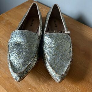 9W Torrid Gold Glitter Point Toe Loafer